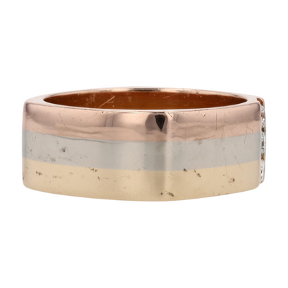 1/6 ctw 14K Tri-Tone Gold Diamond Band