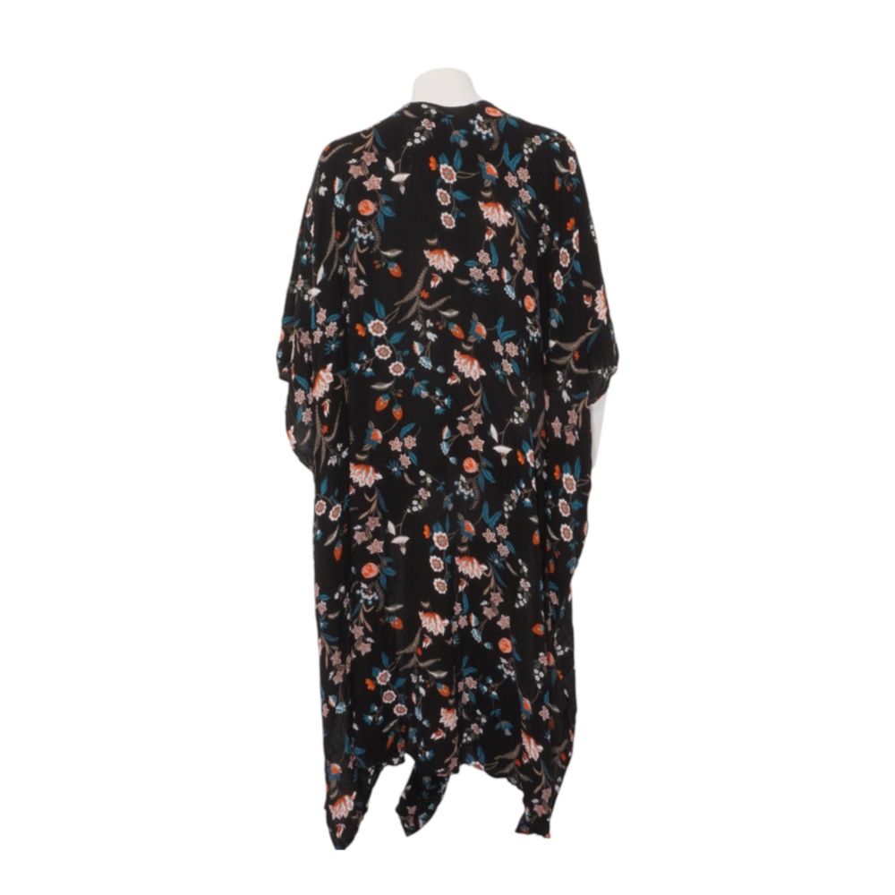 Black Plus Floral Cardigan