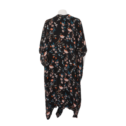 Black Plus Floral Cardigan