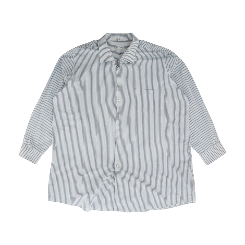 White Striped Long Sleeve Button Down