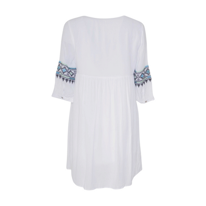 White Petite Abstract Mini Dress