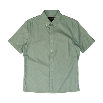 Green Print Short Sleeve Button Down