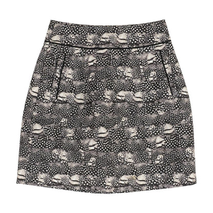 Gray Animal Print Midi Skirt