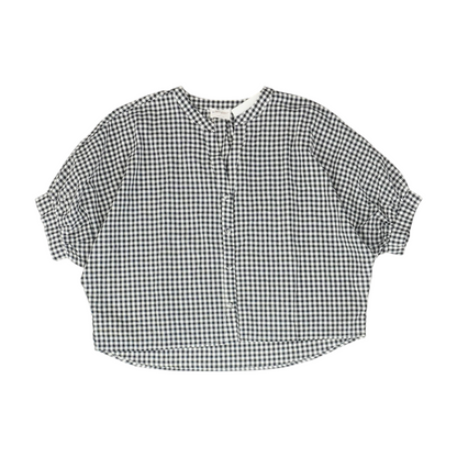 Navy Check Button Down