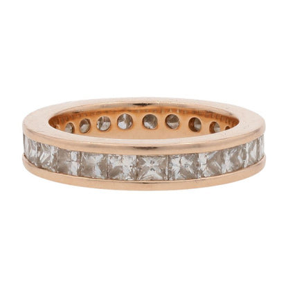 2 1/3 Ct 14K Gold Channel Set Square Diamond Eternity Band