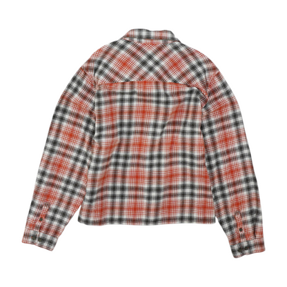 Orange Plaid Flannel Button Down