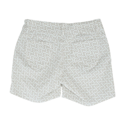 Ivory Abstract 5-Pocket Shorts