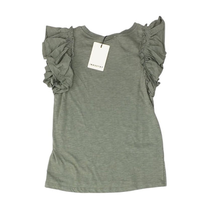 Green Solid Short Sleeve Blouse