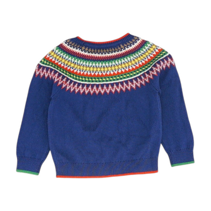 Blue Print Pullover Sweater
