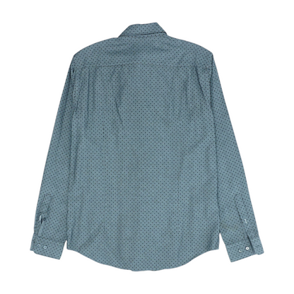 Gray Polka Dot Long Sleeve Button Down