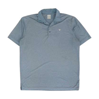 Blue Striped Short Sleeve Polo