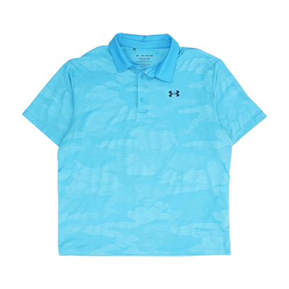 Blue Solid Short Sleeve Polo