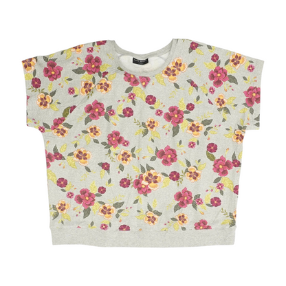 Gray Plus Size Floral Blouse