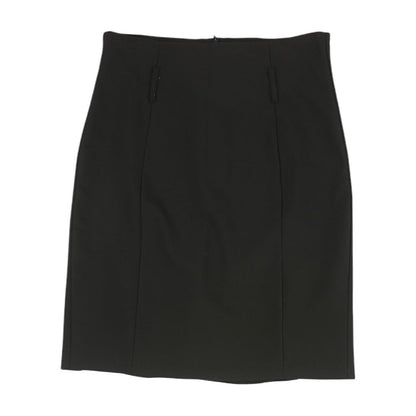 Black Solid Midi Skirt