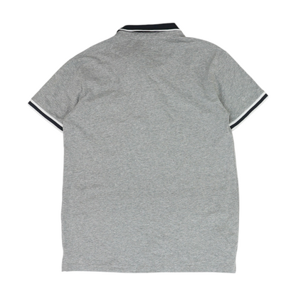 Gray Solid Short Sleeve Polo