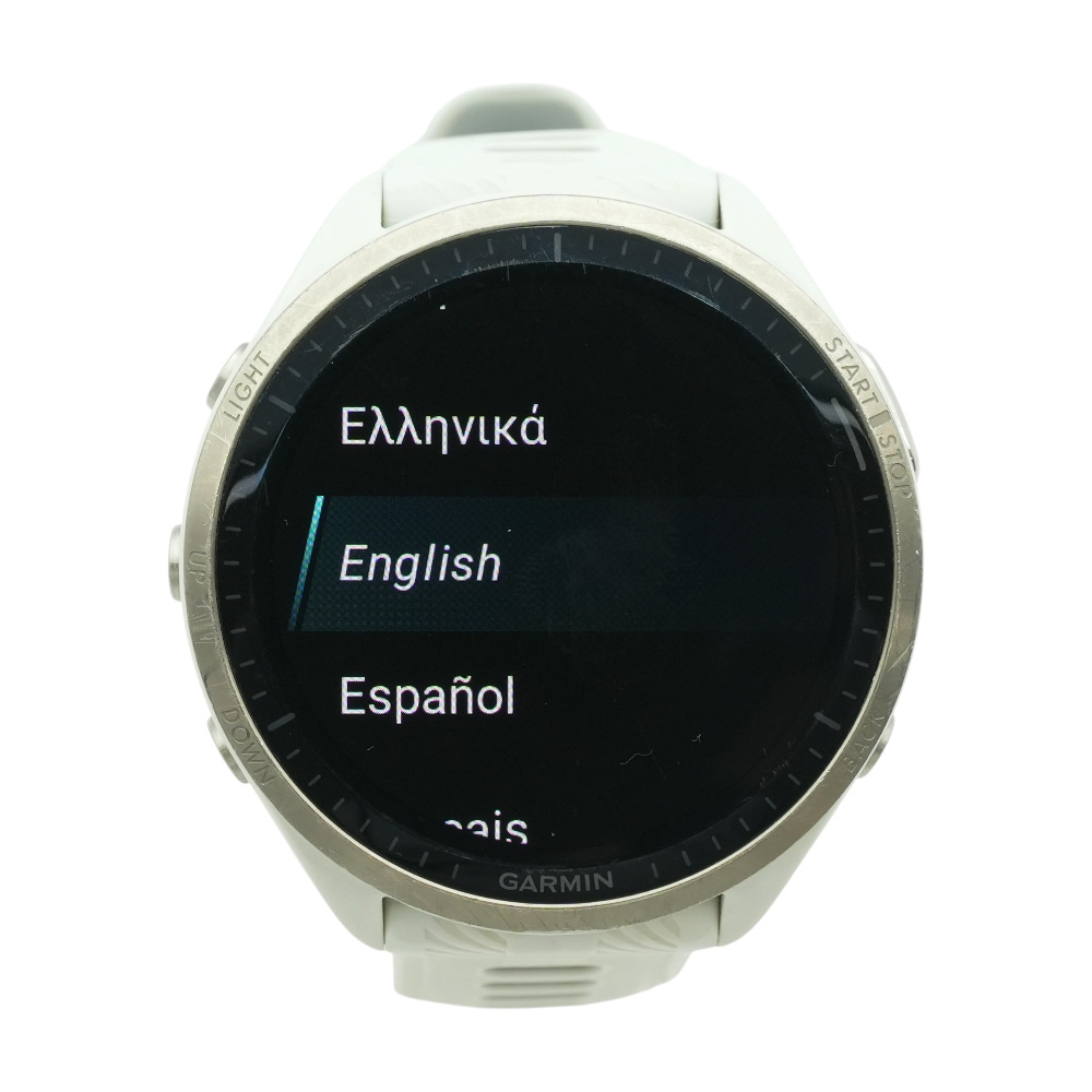 Garmin 47mm Forerunner 965 Silver Smartwatch White Band S/M – Image 1