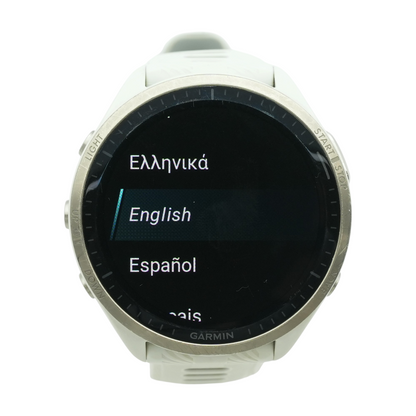 Garmin 47mm Forerunner 965 Silver Smartwatch White Band S/M – Image 1