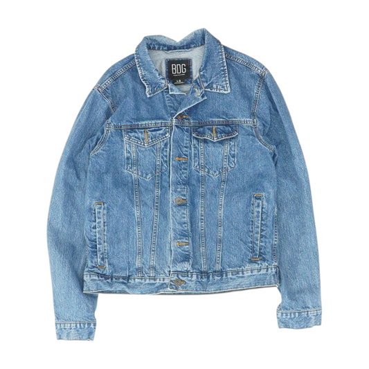 Blue Solid Denim Jacket