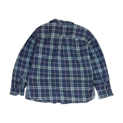 Navy Plaid Flannel Button Down
