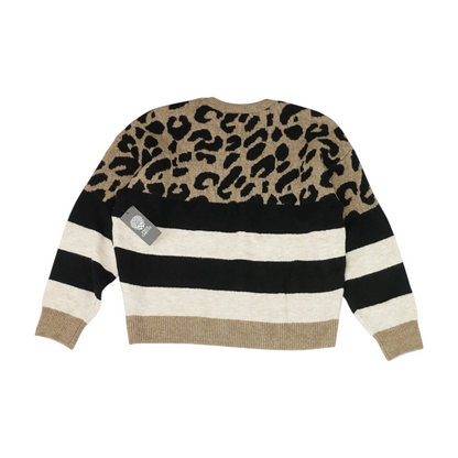 Tan Striped Pullover Sweater