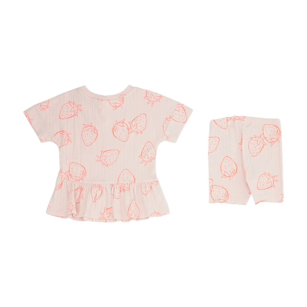Pink Graphic Short Sleeve Set
