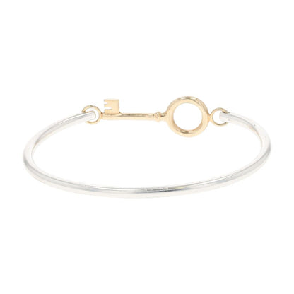 Sterling Silver With 14K Key Bangle Bracelet