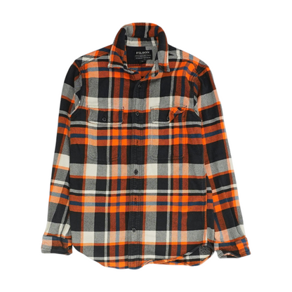 Orange Plaid Flannel Button Down