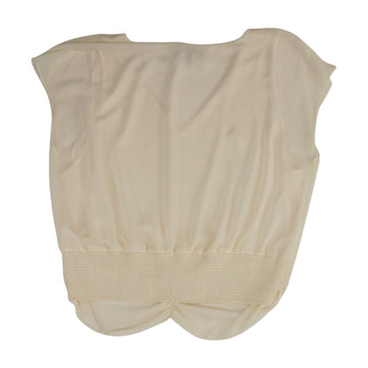 Ivory Solid V Neck T-Shirt