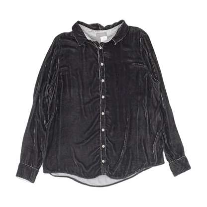 Deep Purple Solid Long Sleeve Button Down