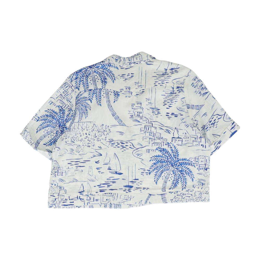 White Print Button Down