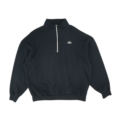 Black Solid 1/4 Zip Pullover
