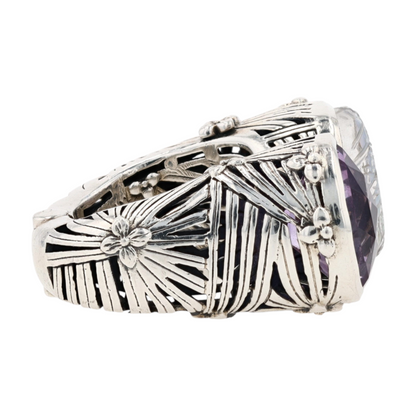 Sterling Silver Amethyst Statement Ring