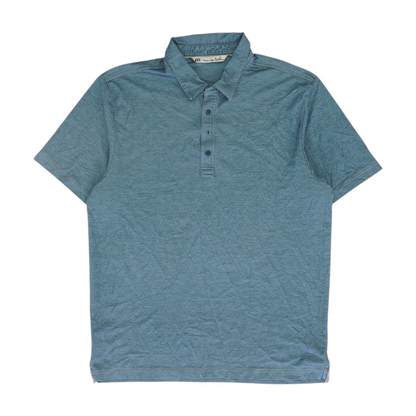 Blue Solid Short Sleeve Polo