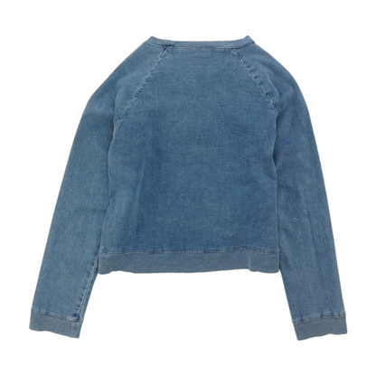 Blue Solid Sweatshirt Pullover