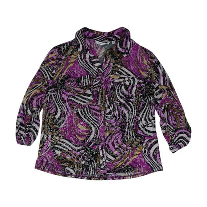 Purple Graphic Button Down