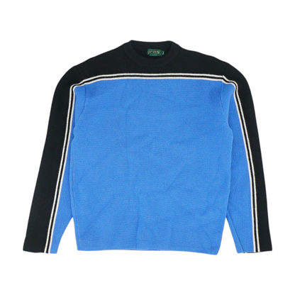 Blue Color Block Pullover Sweater