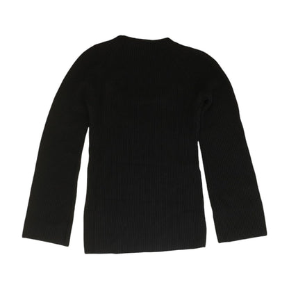 Black Solid Knit Top