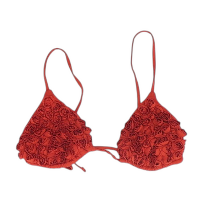 Red Floral Swim Top