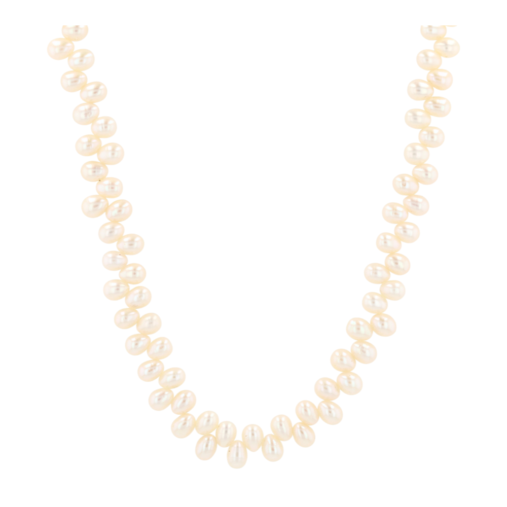 14K Yellow Gold Cultured Pearl Beaded Necklace