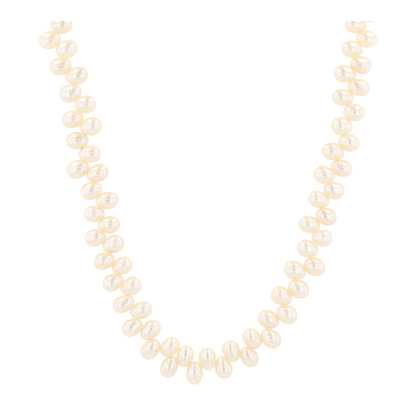 14K Yellow Gold Cultured Pearl Beaded Necklace