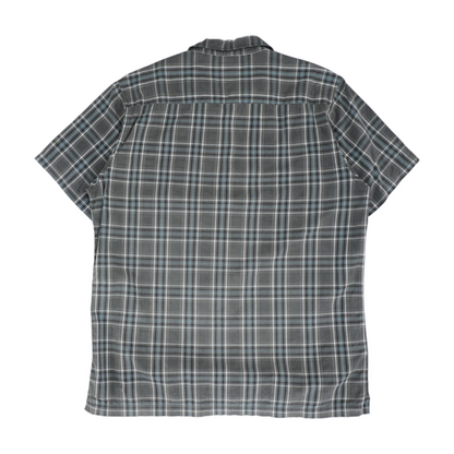 Gray Plaid Short Sleeve Button Down