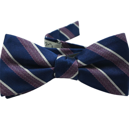 Navy Striped Bow Tie