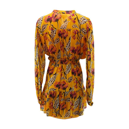 Mustard Graphic Mini Dress