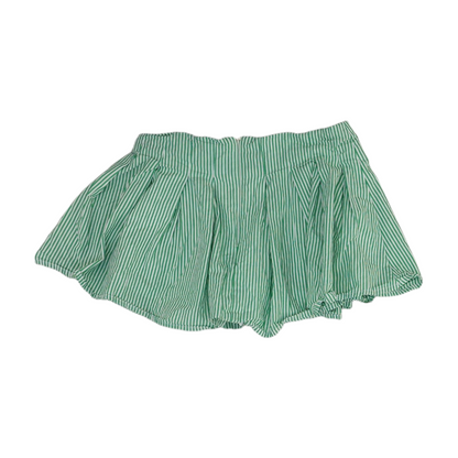 Green Striped Mini Skort