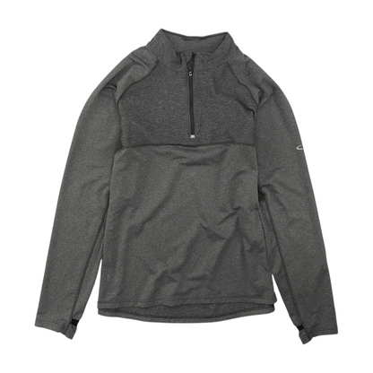 Gray Solid 1/4 Zip Pullover