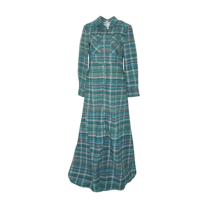 Green Plaid Maxi Dress