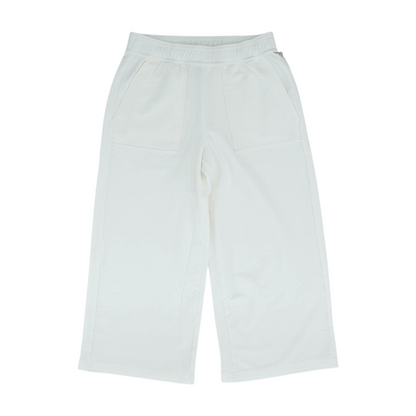 White Solid Chino Capris