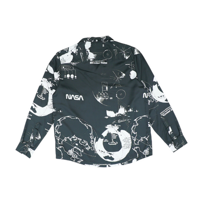 Black Graphic Long Sleeve Button Down