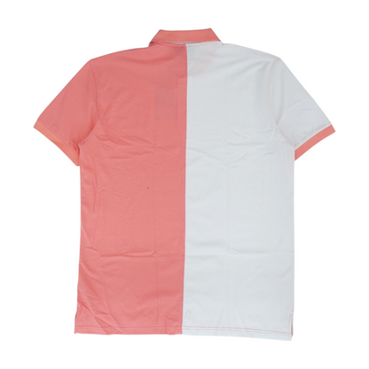 Pink Color Block Short Sleeve Polo