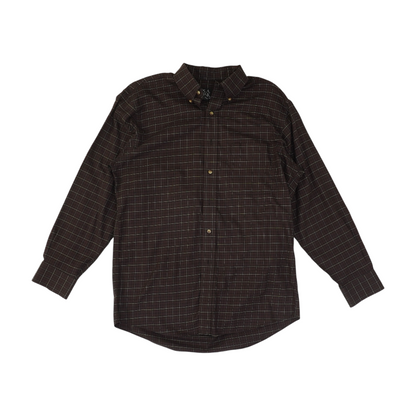 Maroon Plaid Long Sleeve Button Down